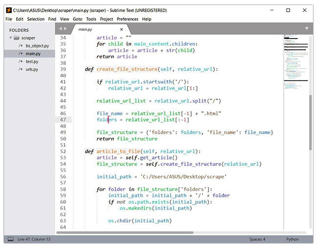 Sublime text for Python development