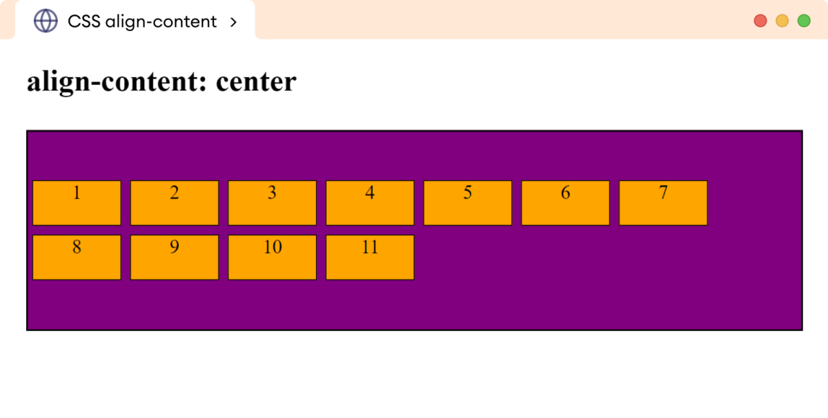 Example: CSS Align Content 