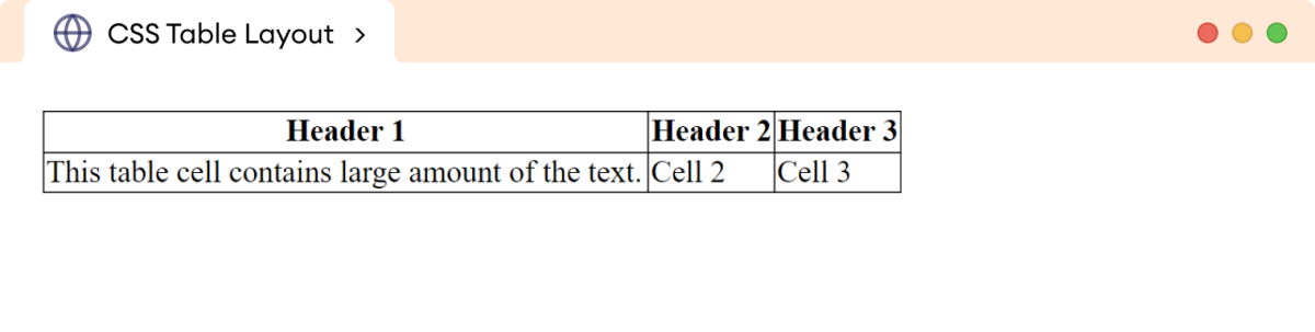 CSS Auto Table Layout Example