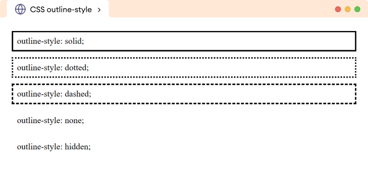 CSS Outline Different Values Example