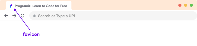 Favicon image from programiz