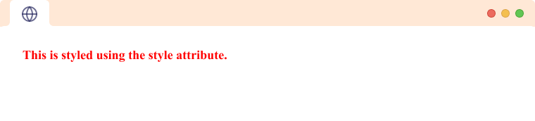 Paragraph styled inline using style attribute