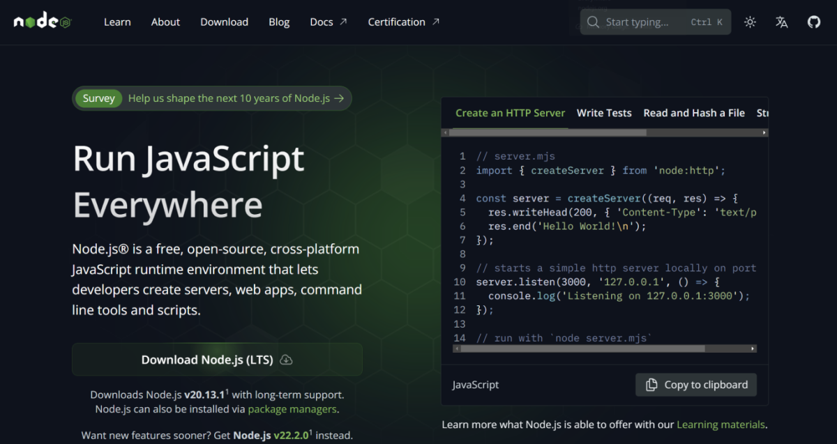 JavaScript Download Page